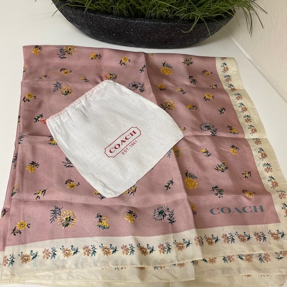 Coach 100% Silk Scarf NWOT - Picture 3 of 6